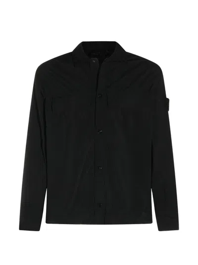 Stone Island -inspired S15 1200044 Button-up Shirt In Black