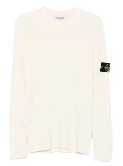 STONE ISLAND STONE ISLAND RIBBED SWEATER WITH LOGO PATCH
