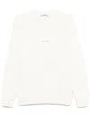 Stone Island Cotton Fleece Oversized Fit Sweatshirt With Industrial Four Print Clothing In Neutral