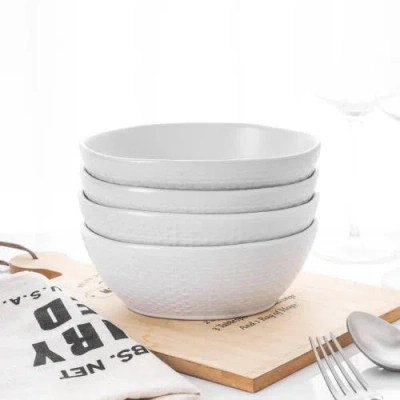 Stone Lain Abigael Stoneware 4-piece Bowl Set In White