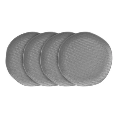 Stone Lain Abigael Stoneware 4-piece Dinner Plate Set In Gray