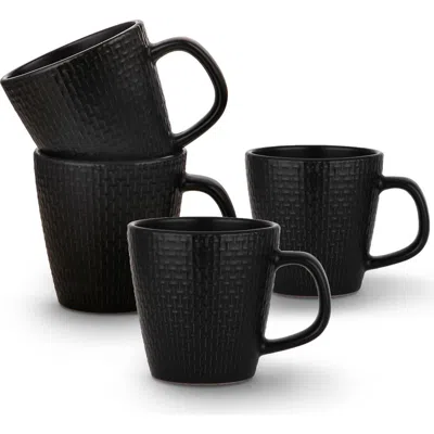 Stone Lain Abigael Stoneware 4-piece Mug Set In Black