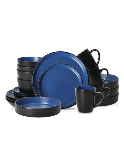 Stone Lain Albie 20 Pc. Dinnerware Set, Service For 4 In Blue And Black