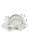 Stone Lain Albie Stoneware 32-piece Dinnerware Set In White