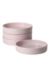 Stone Lain Albie Stoneware 4-piece Pasta Bowl Set In Pink