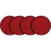 Stone Lain Albie Stoneware 4-piece Salad Plate Set In Red