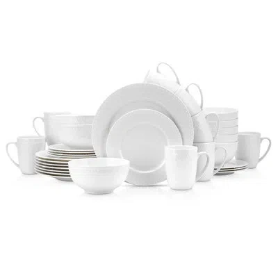 Stone Lain Alexandria 32-piece Dinnerware Set Bone China In White