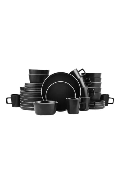 Stone Lain Allison Stoneware 32-piece Dinnerware Set In Black