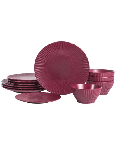 Stone Lain Arlo 12pc Dinnerware Set In Pink