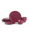 Stone Lain Arlo 12pc Dinnerware Set In Burgundy