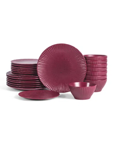 Stone Lain Arlo 24-piece Dinnerware Set, Service For 8 In Purple