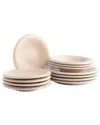 Stone Lain Aro 12pc Cream Matte Stoneware Dinnerware Set In White