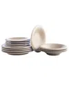 Stone Lain Aro 12pc Green Matte Stoneware Dinnerware Set In Green
