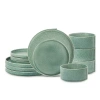 Stone Lain Bao 12-pc. Stoneware Dinnerware Set In Green