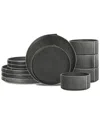 Stone Lain Bao 12pc Dinnerware Set In Grey