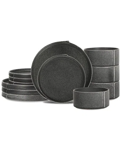 Stone Lain Bao 12pc Dinnerware Set In Grey