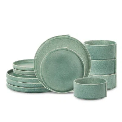 Stone Lain Bao 12-piece Dinnerware Set Stoneware In Green