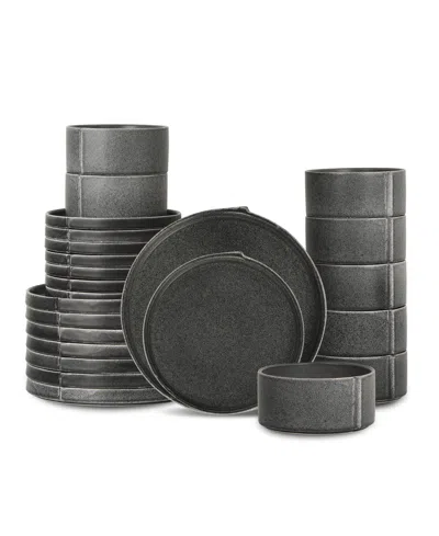 Stone Lain Bao 24 Pc. Dinnerware Set, Service For 8 In Gray