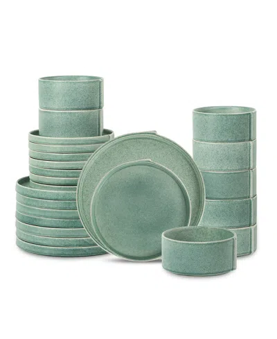 Stone Lain Bao 24 Pc. Dinnerware Set, Service For 8 In Green