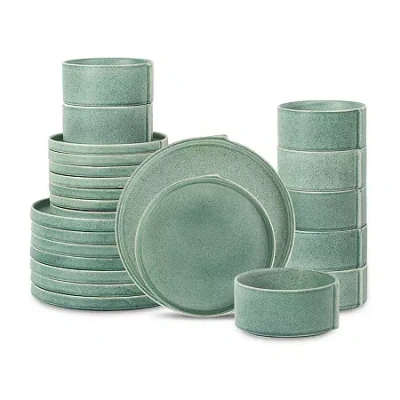 Stone Lain Bao 24-pc. Stoneware Dinnerware Set In Green