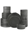 Stone Lain Bao 24pc Dinnerware Set In Grey
