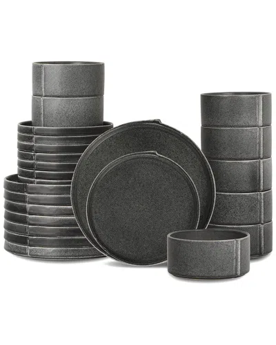Stone Lain Bao 24pc Dinnerware Set In Grey