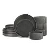 Stone Lain Bao Stoneware 12-piece Dinnerware Set In Black
