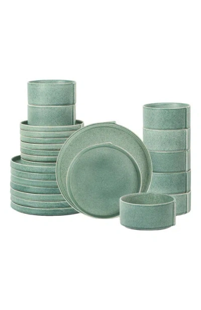 Stone Lain Bao Stoneware 24-piece Dinnerware Set In Green
