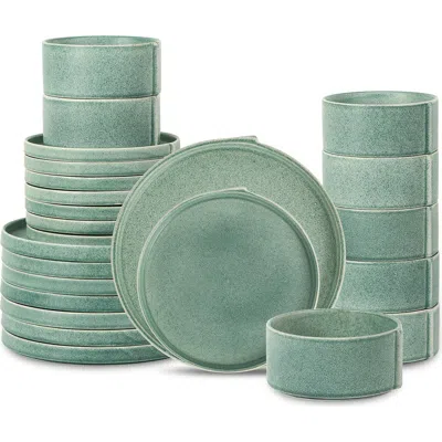 Stone Lain Bao Stoneware 24-piece Dinnerware Set In Green