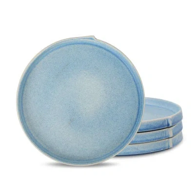 Stone Lain Bao Stoneware 4-piece Dinner Plate Set In Blue