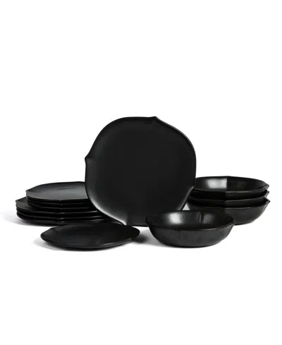 Stone Lain Baskerville 12 Pc. Dinnerware Set, Service For 4 In Black
