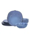 Stone Lain Baskerville 12pc Stoneware Dinnerware Set In Blue