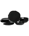 Stone Lain Baskerville Stoneware 12-piece Dinnerware Set In Black