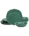 Stone Lain Baskerville 12pc Stoneware Dinnerware Set In Green