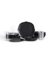 Stone Lain Baskerville 16pc Stoneware Dinnerware Set With Borosilicate Glass In Black