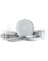 Stone Lain Baskerville 16pc Stoneware Dinnerware Set With Borosilicate Glass