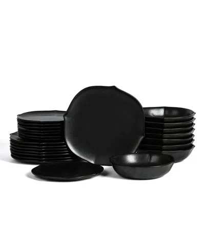 Stone Lain Baskerville 24 Pc. Dinnerware Set, Service For 4 In Black