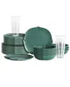 Stone Lain Baskerville 32pc Stoneware Dinnerware Set With Borosilicate Glass