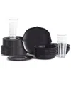Stone Lain Baskerville 32pc Stoneware Dinnerware Set With Borosilicate Glass