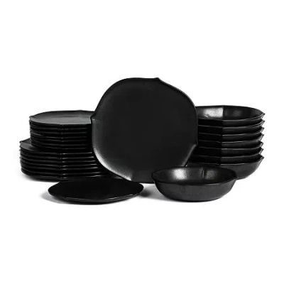 Stone Lain Baskerville 8-pc. Stoneware Dinnerware Set In Black