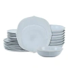 Stone Lain Baskerville Stoneware 24-piece Dinnerware Set In White