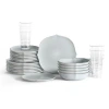 Stone Lain Baskerville Stoneware 32-piece Dinnerware Set, Includes Glassware In Blue