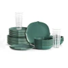 Stone Lain Baskerville Stoneware 32-piece Dinnerware Set, Includes Glassware In Green