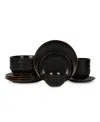 Stone Lain Brasa 16 Pc. Dinnerware Set, Service For 4 In Black