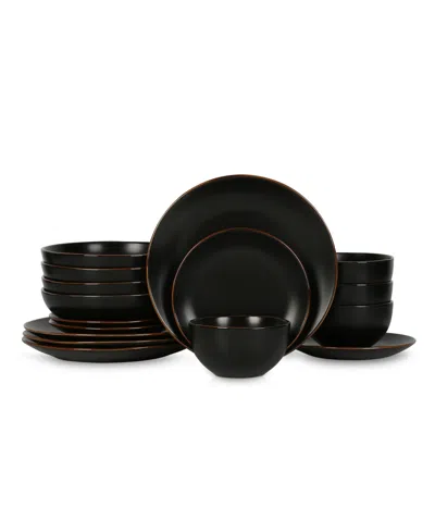 Stone Lain Brasa 16 Pc. Dinnerware Set, Service For 4 In Black