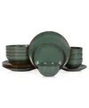 Stone Lain Brasa 16 Pc. Dinnerware Set, Service For 4 In Green