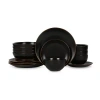 Stone Lain Brasa 16-pc. Stoneware Dinnerware Set In Black