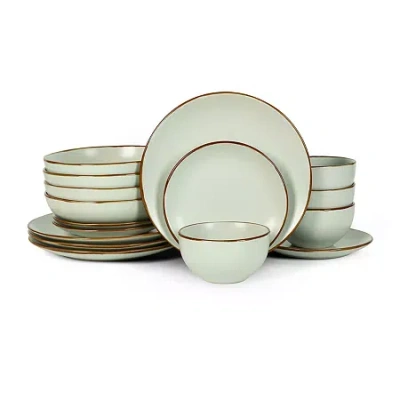 Stone Lain Brasa 16-pc. Stoneware Dinnerware Set In Green