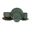Stone Lain Brasa 16-pc. Stoneware Dinnerware Set In Green