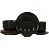 Stone Lain Brasa Stoneware 16-piece Dinnerware Set In Black